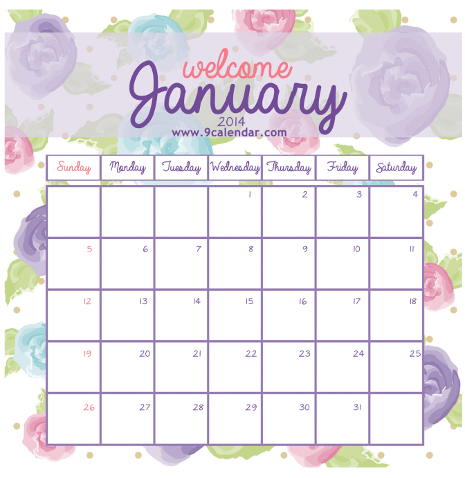 January-2014-cute-and-kids-Calendar